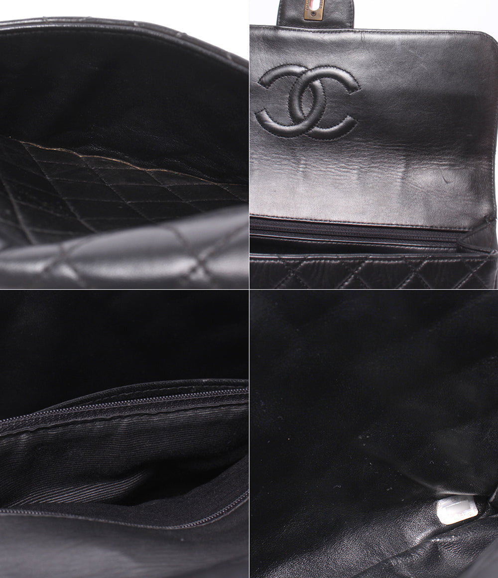 CHANEL チェーンショルダーバッグ 肩掛け 斜め掛け ゴールド金具 4番台 デカマトラッセ シングルチェーン シングルフラップ レディース シャネル