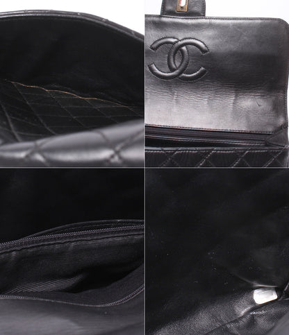 CHANEL チェーンショルダーバッグ 肩掛け 斜め掛け ゴールド金具 4番台 デカマトラッセ シングルチェーン シングルフラップ レディース シャネル