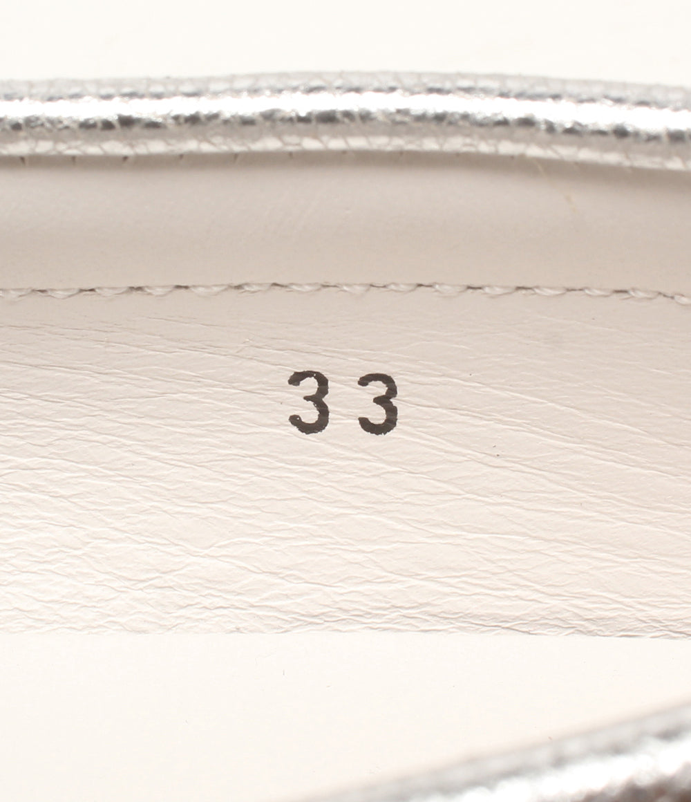 美品 TOD’S モカシン ジュニア ゴンミーノ シルバー キッズ SIZE 33 トッズ