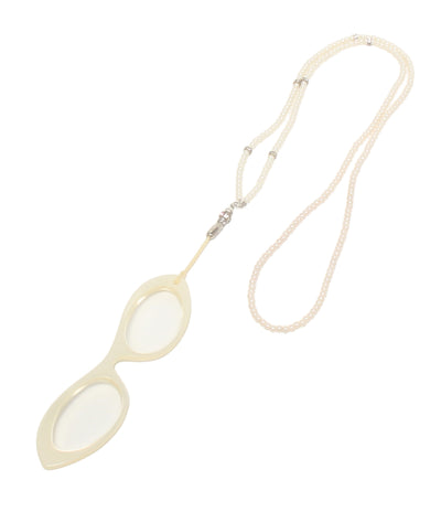 美品 FOXEY リーディンググラスネックレス 老眼鏡 レディース フォクシー
