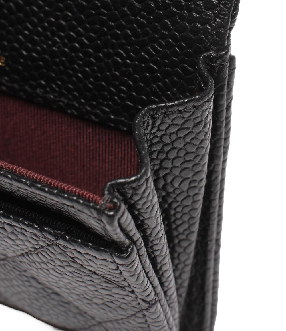 カードケース シャネル マトラッセ CHANEL ゴールド金具 キャビア