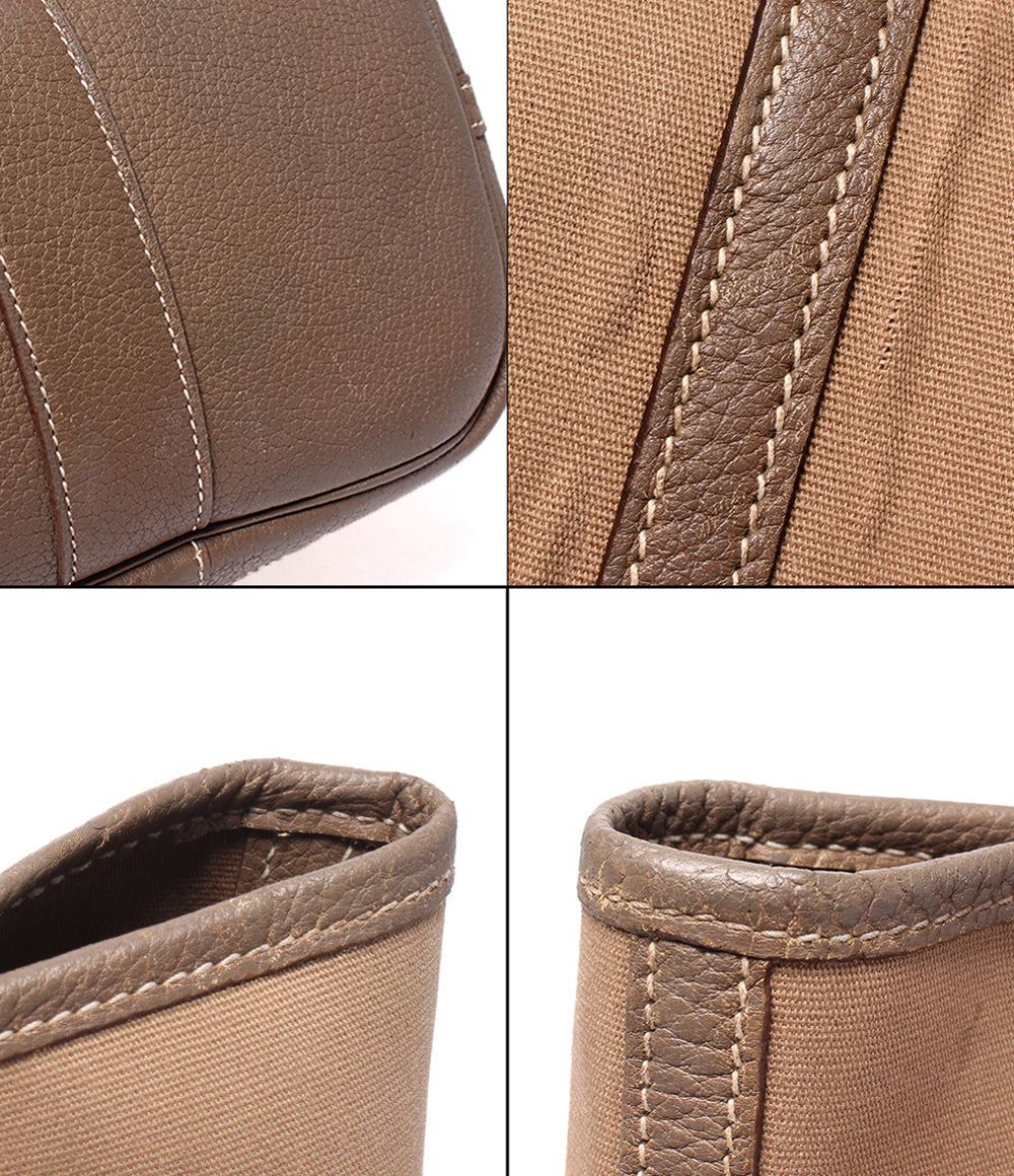 HERMES トートバッグ ショルダーバッグ 肩掛け シルバー金具 ▢M刻印 トワルオフィシエ ガーデンジップ MM レディース エルメス