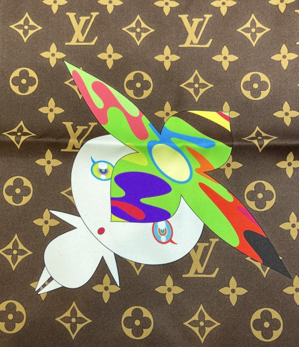 美品 LOUIS VUITTON スカーフ シルク100% LV×TM カレ70 スーパーフラット モノグラム M96274 レディース ルイ・ヴィトン