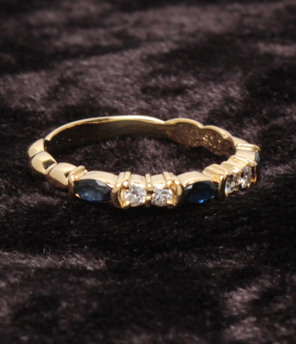 美品 リング 指輪 K18 サファイヤ ダイヤ 0.33ct レディース SIZE 12号