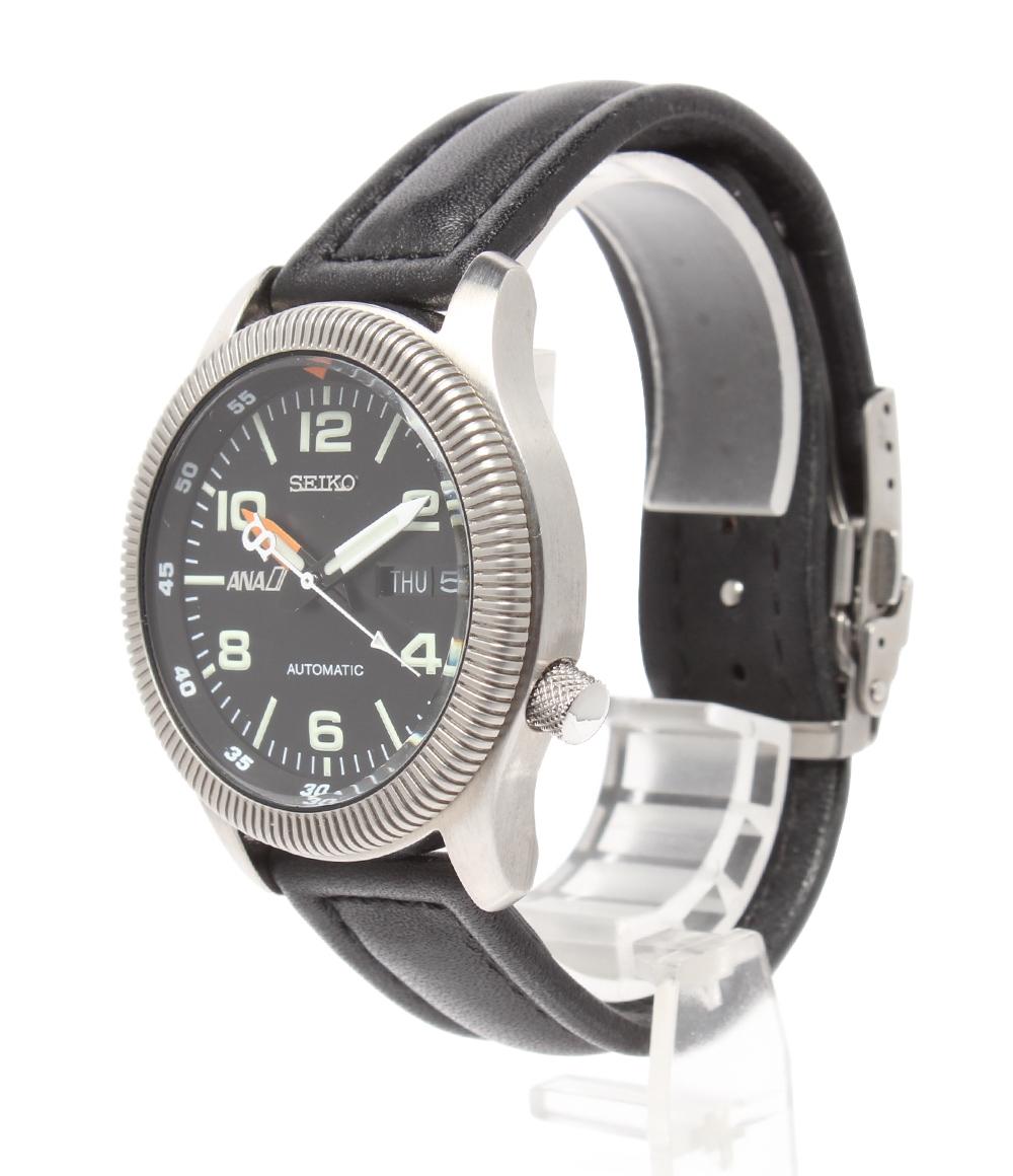 SEIKO 腕時計 ANAコラボ ANAパイロットモデル 自動巻き ブラック 7S26