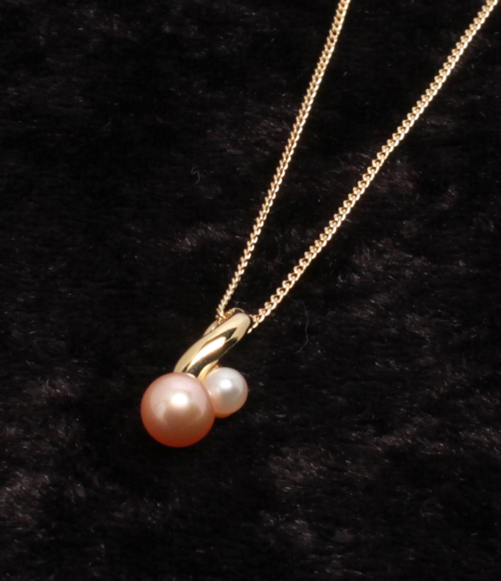 美品 ヴァンドームアオヤマ ネックレス K18 カラーパール レディース VENDOME AOYAMA