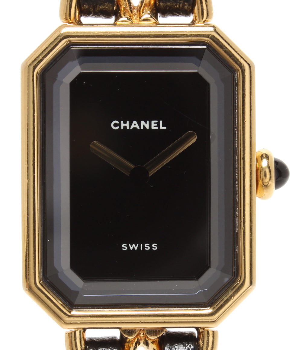 CHANEL 腕時計 プルミエールS クオーツ ブラック H0001 レディース シャネル