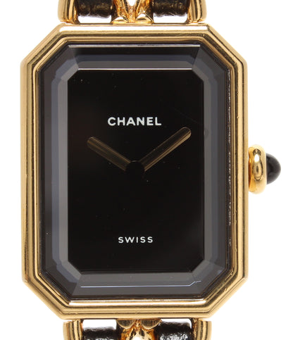 CHANEL 腕時計 プルミエールS クオーツ ブラック H0001 レディース シャネル