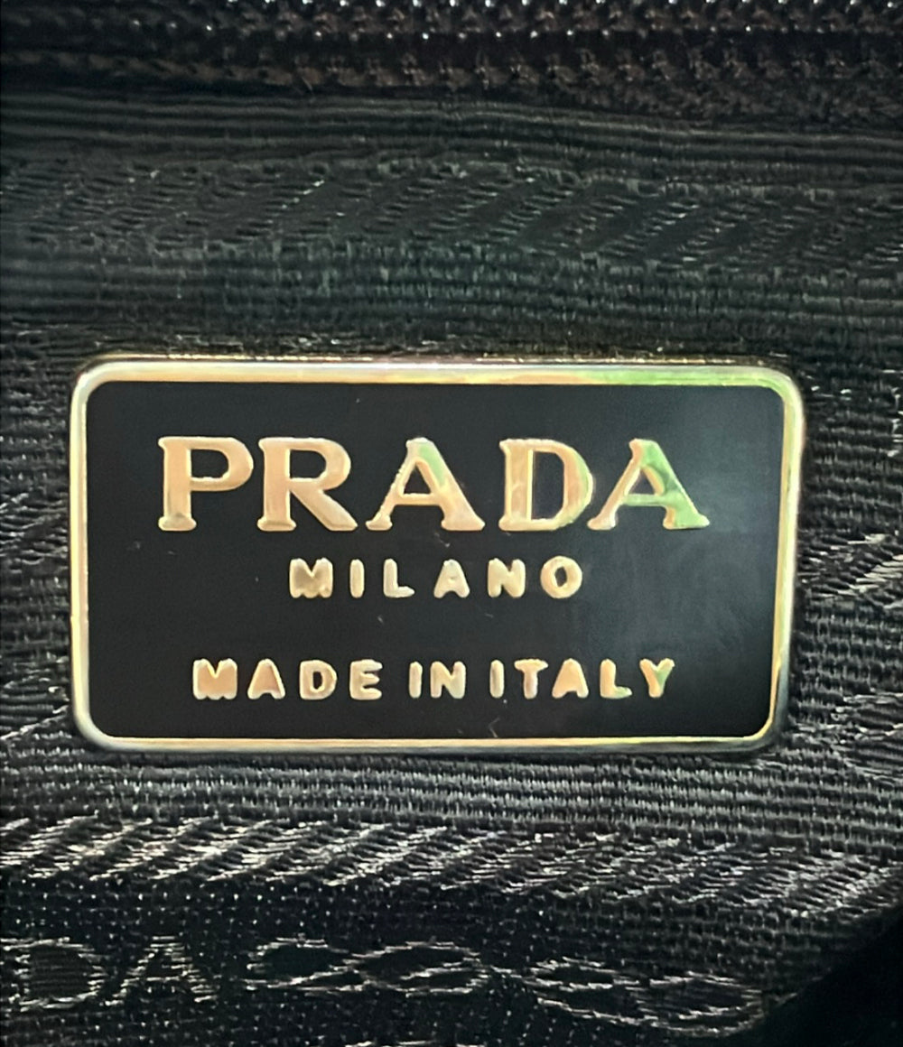 PRADA ナイロン チェーンショルダーバッグ 斜め掛け 三角プレート レディース プラダ