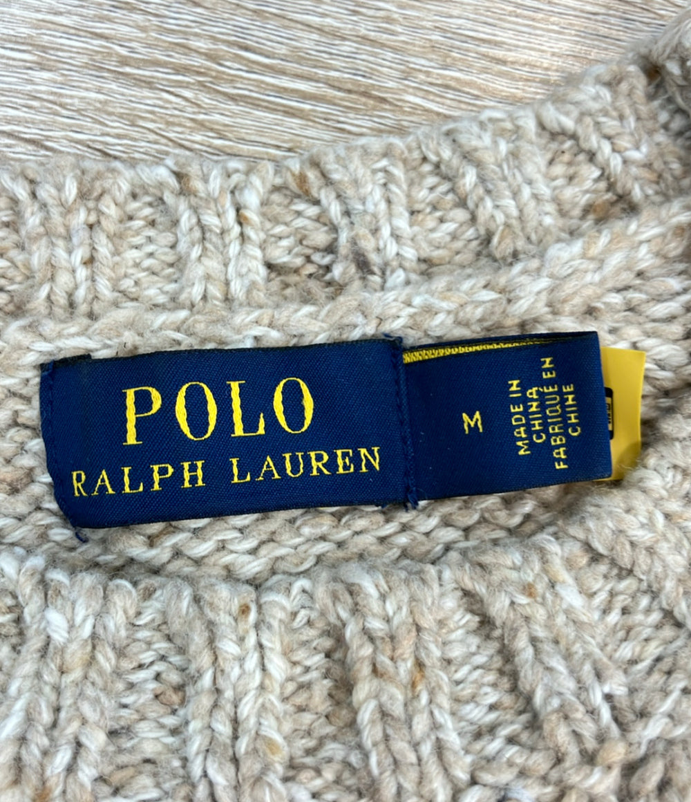 POLO RALPH LAUREN 長袖ニット ロゴ ウールブレンド 3XBRJ1q レディース SIZE M ポロ・ラルフローレン