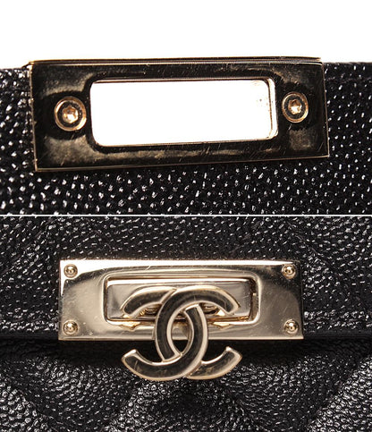 CHANEL 長財布  ココ ロック フラップウォレット ゴールド金具 キャビアスキン A80768 シャネル