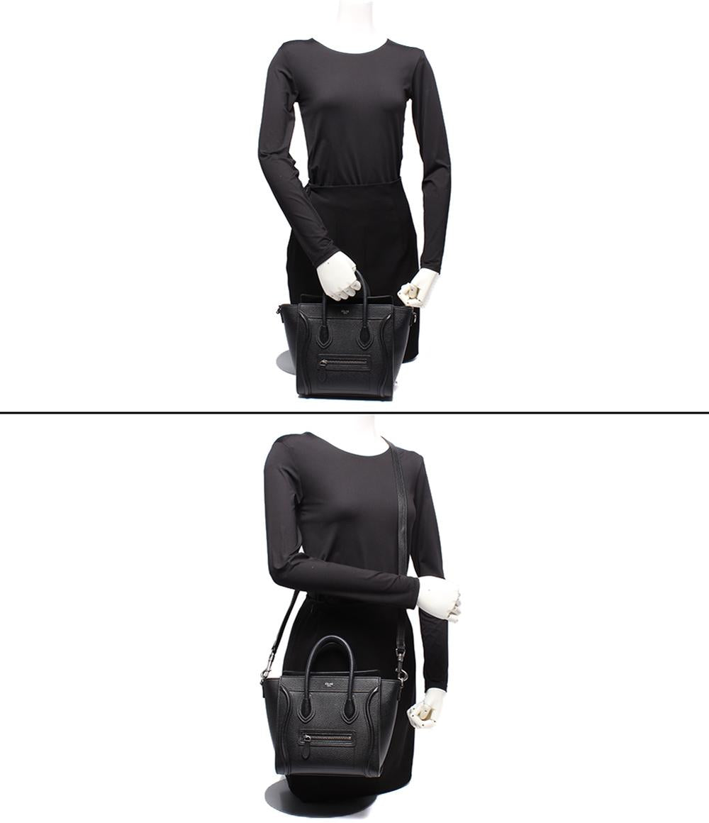 CELINE 2wayハンドバッグ ショルダーバッグ ドラムドカーフスキン