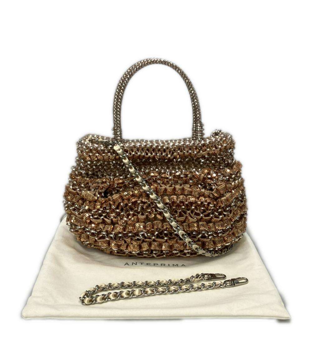 美品 ANTEPRIMA 2way ハンドバッグ チェーンショルダーバッグ 斜め掛け 肩掛け ワイヤー レディース アンテプリマ