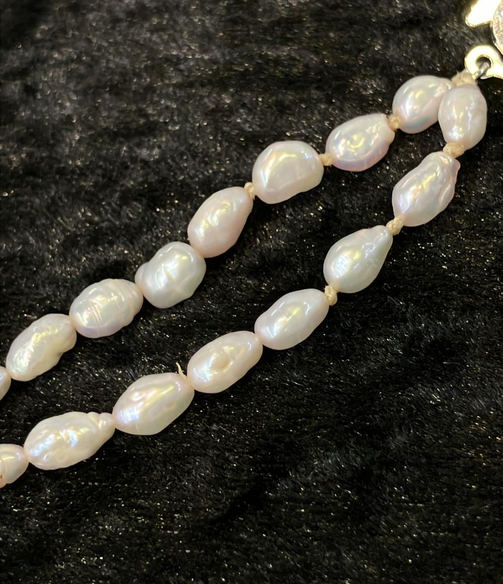 2連ロングネックレス SV 淡水パール レディース