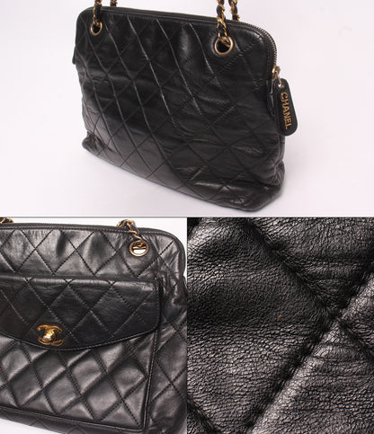 CHANEL チェーンショルダーバッグ 肩掛け ゴールド金具 1番台 マトラッセ レディース シャネル