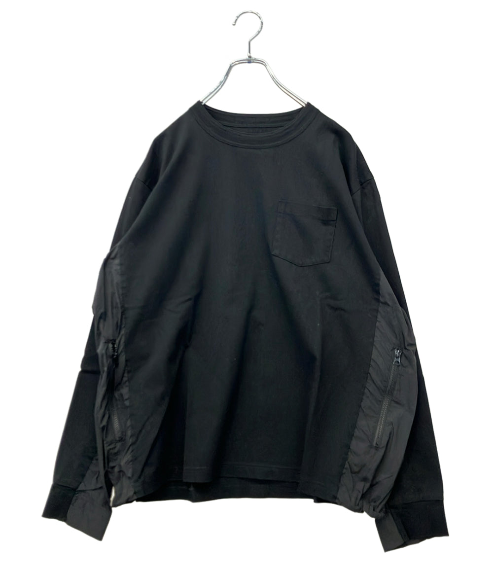 Sacai 長袖Tシャツ クールネック BLACK Cotton Jersey L S T-shirt 25