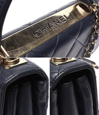 CHANEL 2wayチェーンショルダーバッグ ハンドバッグ 肩掛け ゴールド金具 ラムスキン マトラッセ レディース シャネル