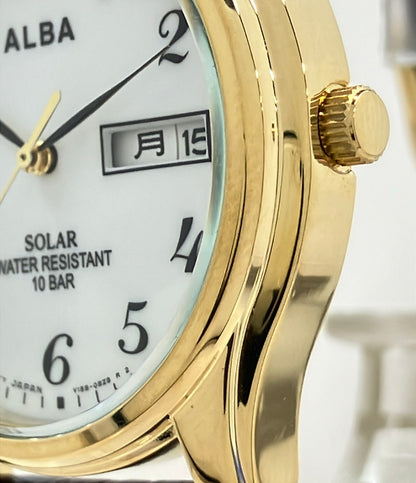 SEIKO 腕時計 アルバ ALBA ソーラー ホワイト V158-0AX0 メンズ セイコー
