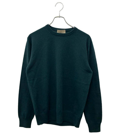 CRUCIANI 長袖ニット 薄手 クールネック グリーン  カシミア100% メンズ SIZE 50 (XL) クルチアーニ