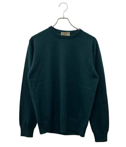 CRUCIANI 長袖ニット 薄手 クールネック グリーン  カシミア100% メンズ SIZE 50 (XL) クルチアーニ