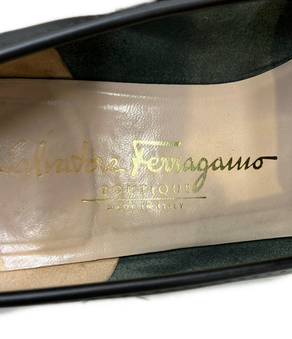 Salvatore Ferragamo ビット付きヒールローファー 79642 レディース SIZE 7 サルヴァトーレフェラガモ