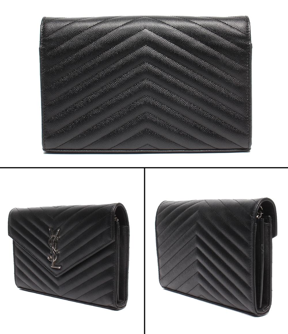 SAINT LAURENT PARIS チェーンウォレット 斜め掛け 肩掛け クラシックチェーンウォレット カサンドラ 377828 レディース サンローランパリ