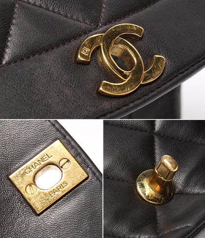 シャネル チェーンショルダーバッグ マトラッセ ゴールド金具 ラムスキン シングル 斜め掛け ダイアナ25 レディース CHANEL