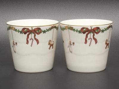 美品 ロイヤルコペンハーゲン サービングカップ 2点セット ペア スターフルーテッド クリスマス Royal Copenhagen