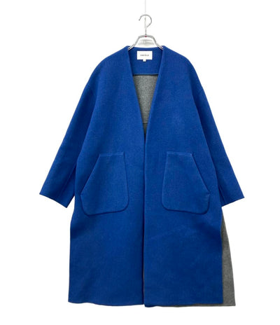 美品 ENFOLD ノーカラーウールコート 300CA330-1620 レディース SIZE 36 (S) エンフォルド