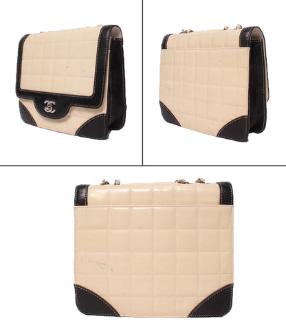 CHANEL チェーンショルダーバッグ ダブルチェーン シルバー金具 6番台 肩掛け チョコバー レディース シャネル