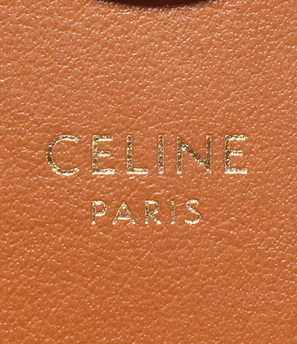 CELINE チェーンショルダーバッグ 斜め掛け モバイルポーチ シャイニーカーフスキン レディース セリーヌ