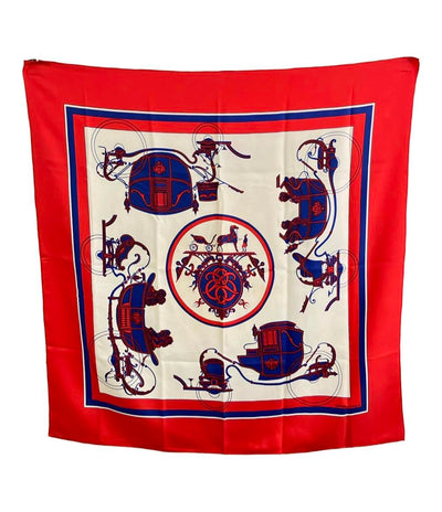 訳あり HERMES スカーフ シルク100% カレ90 Ex Libris レディース メンズ エルメス