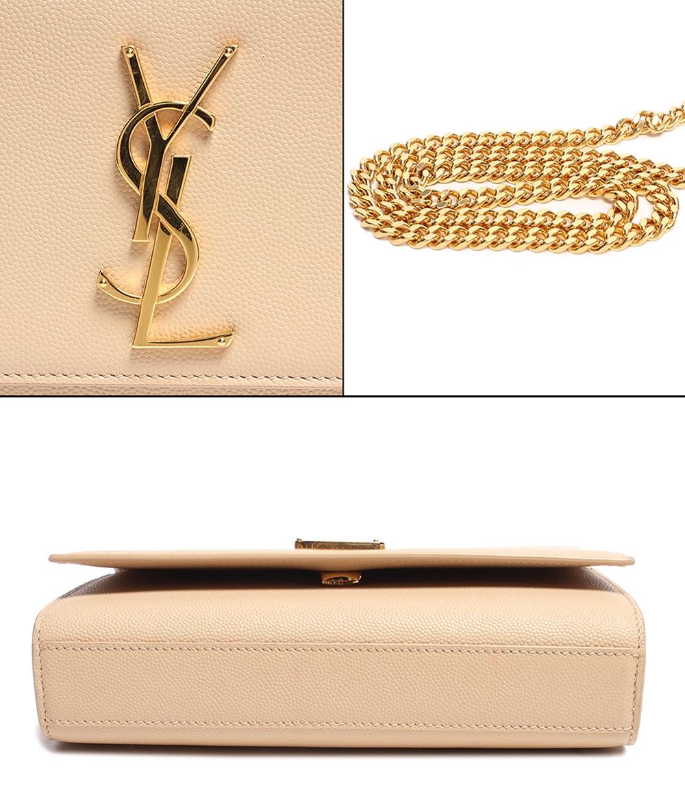 サンローラン ショルダーバッグ チェーン レザー YSLロゴ ゴールド金具 ケイト ミディアム グレイン ド プードルレザー レディース SAINT LAURENT