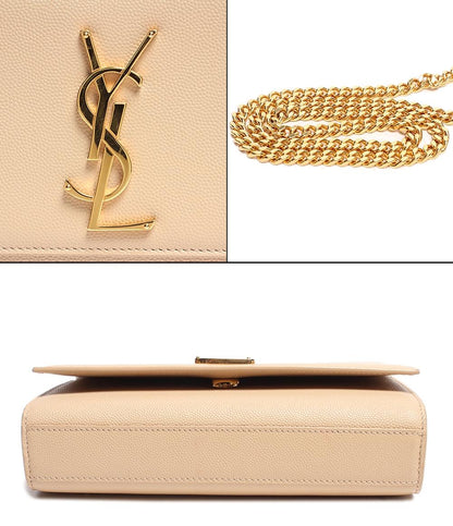 サンローラン ショルダーバッグ チェーン レザー YSLロゴ ゴールド金具 ケイト ミディアム グレイン ド プードルレザー レディース SAINT LAURENT
