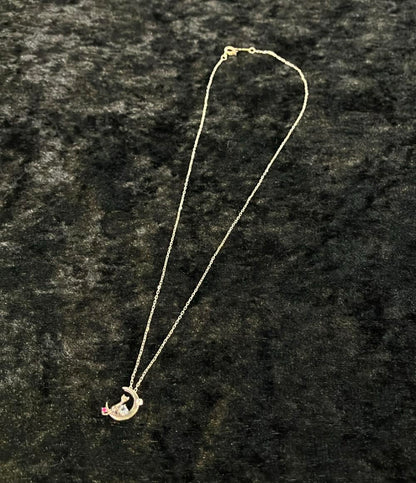 ネックレス SV925 アクアマリン ルビー ホワイトサファイア クレセントムーン 月モチーフ レディース Mirai Tenshi