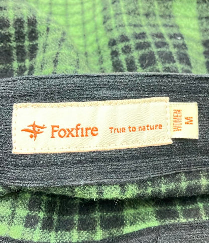 美品 フォックスファイヤー ウールナイロン切り替えチェック柄ミニスカート レディース SIZE M foxfire