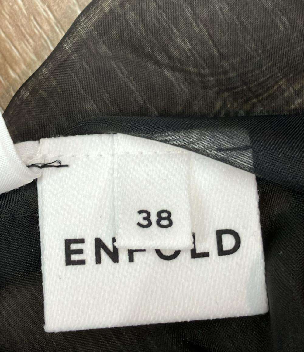 ENFOLD 長袖シャツ ブラウス アシンメトリー ブラック 300GA130-0120