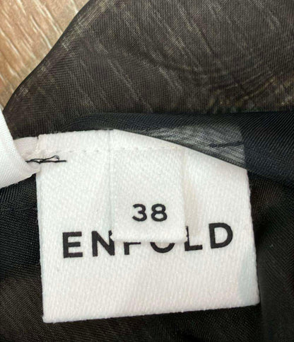 ENFOLD 長袖シャツ ブラウス アシンメトリー ブラック 300GA130-0120 レディース SIZE 38 (S) エンフォルド