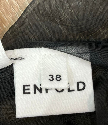 ENFOLD 長袖シャツ ブラウス アシンメトリー ブラック 300GA130-0120 レディース SIZE 38 (S) エンフォルド