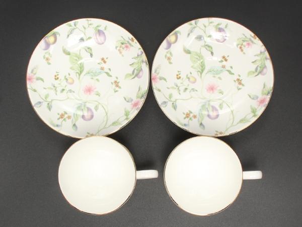 美品 WEDGWOOD カップ＆ソーサー 2客セット ペア スウィートプラム ウエッジウッド