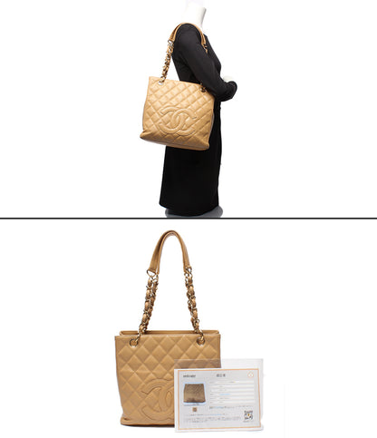 CHANEL チェートートバッグ PST 肩掛け マトラッセ キャビアスキン ゴールド金具 9番台 A50994 レディース シャネル