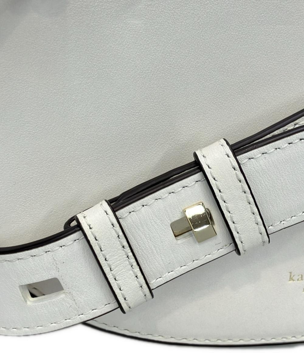 美品 Kate Spade ショルダーバッグ 斜め掛け カゴバッグWhite and Brown Nicola Twistlock レディース ケイトスペード