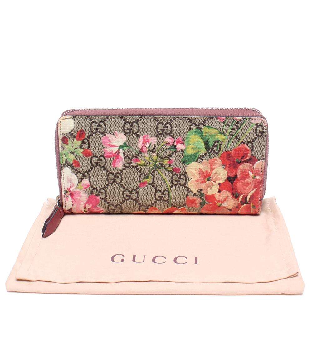 グッチ ラウンドファスナー長財布 GGブルームス 404071-0416 レディース GUCCI