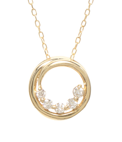 美品 ネックレス K18 ダイヤ0.12ct レディース