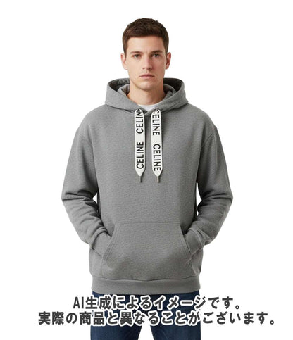 CELINE パーカー スウェット ルーズ フーディー コットンフリース 長袖 ライトグレー 2Y468670Q メンズ SIZE M セリーヌ