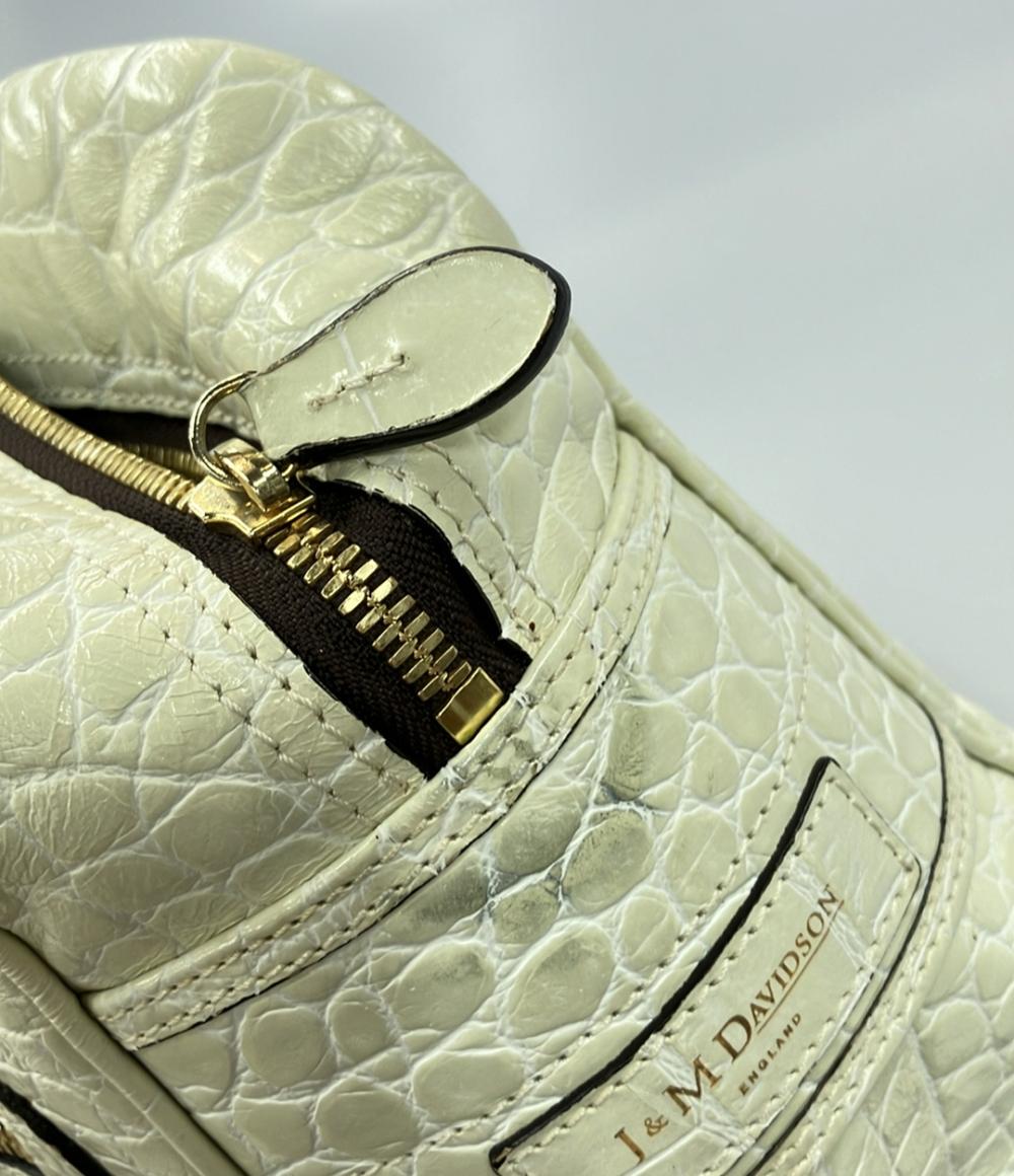 ジェイアンドエムデヴィッドソン クロコ型押しレザーショルダーバッグ 肩掛け レディース J&M Davidson