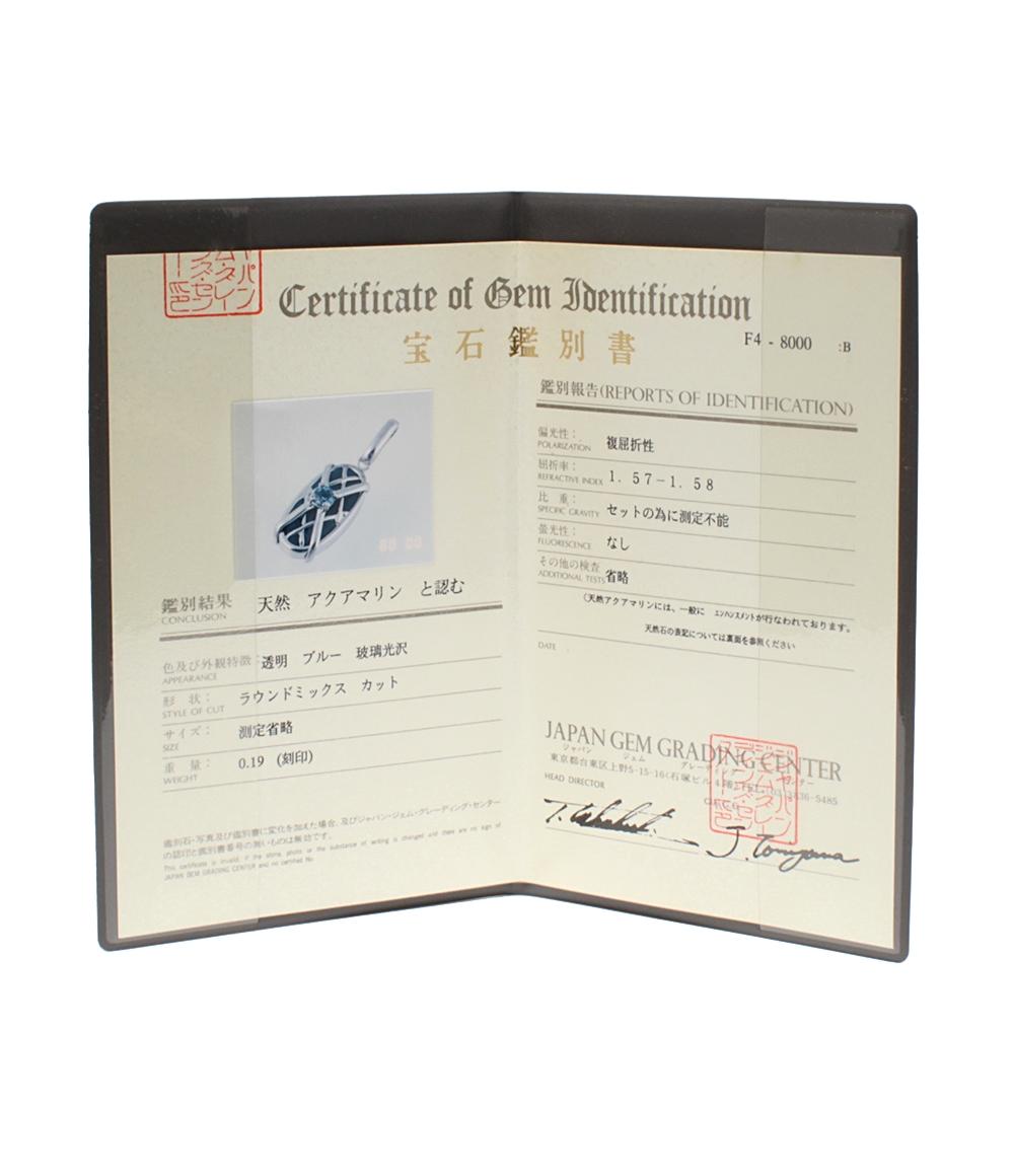 美品 ネックレス Pt900 Pt850 アクアマリン 0.19ct