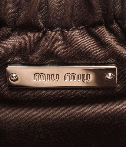 MIUMIU 2way ショルダーバッグ 肩掛け クラッチバッグ クリスタルビジュー レディース ミュウミュウ