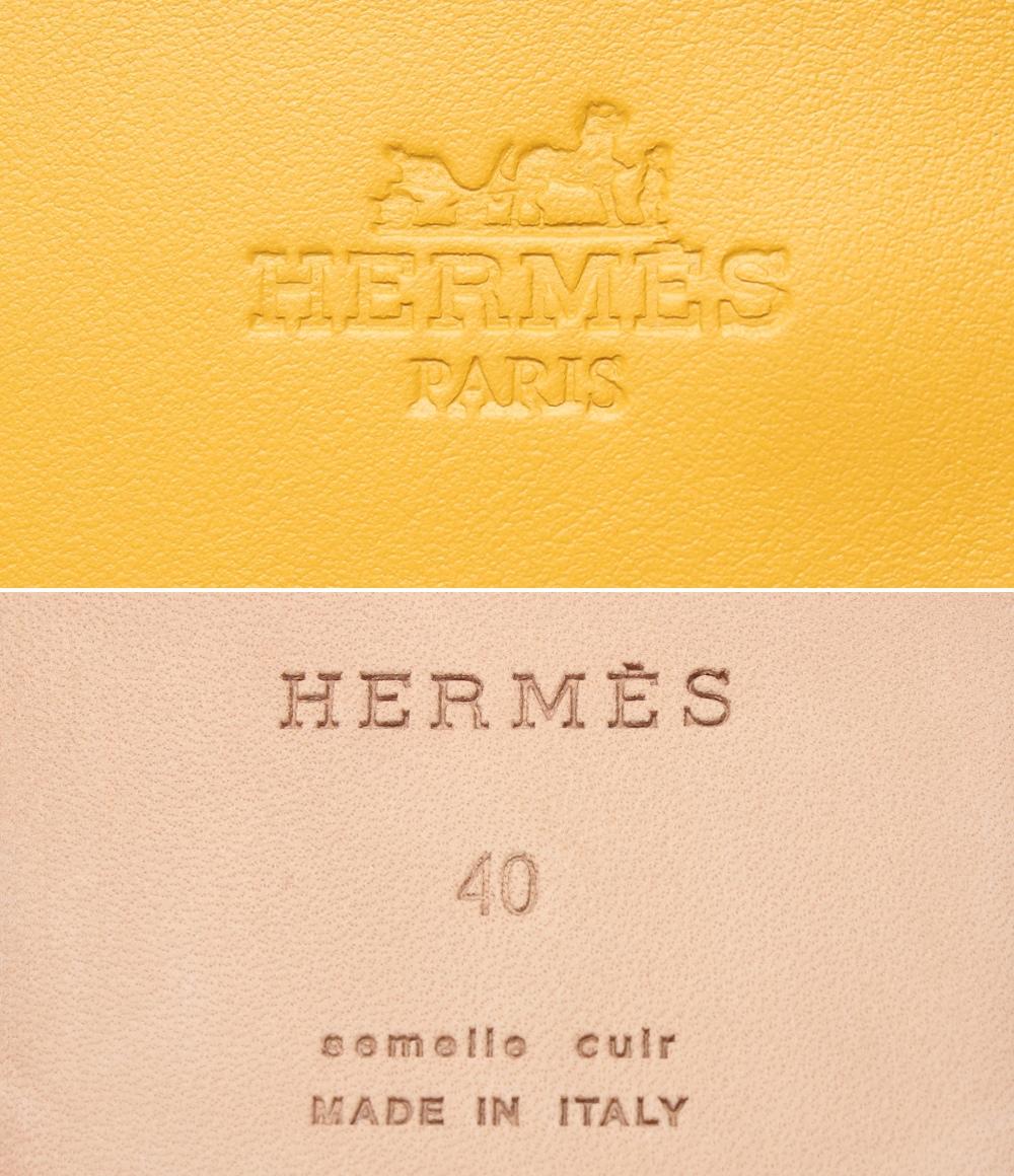 美品 HERMES フラットサンダル クロコダイル Hロゴ イズミール メンズ レディース SIZE 40 (25cm) エルメス