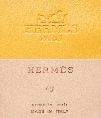 美品 HERMES フラットサンダル クロコダイル Hロゴ イズミール メンズ レディース SIZE 40 (25cm) エルメス